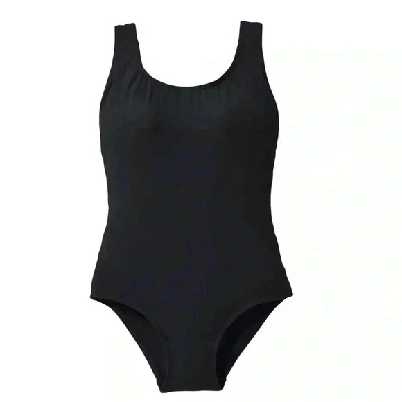 L.L.Bean Classic Black One Piece Swimsuit - Picture 2 of 11